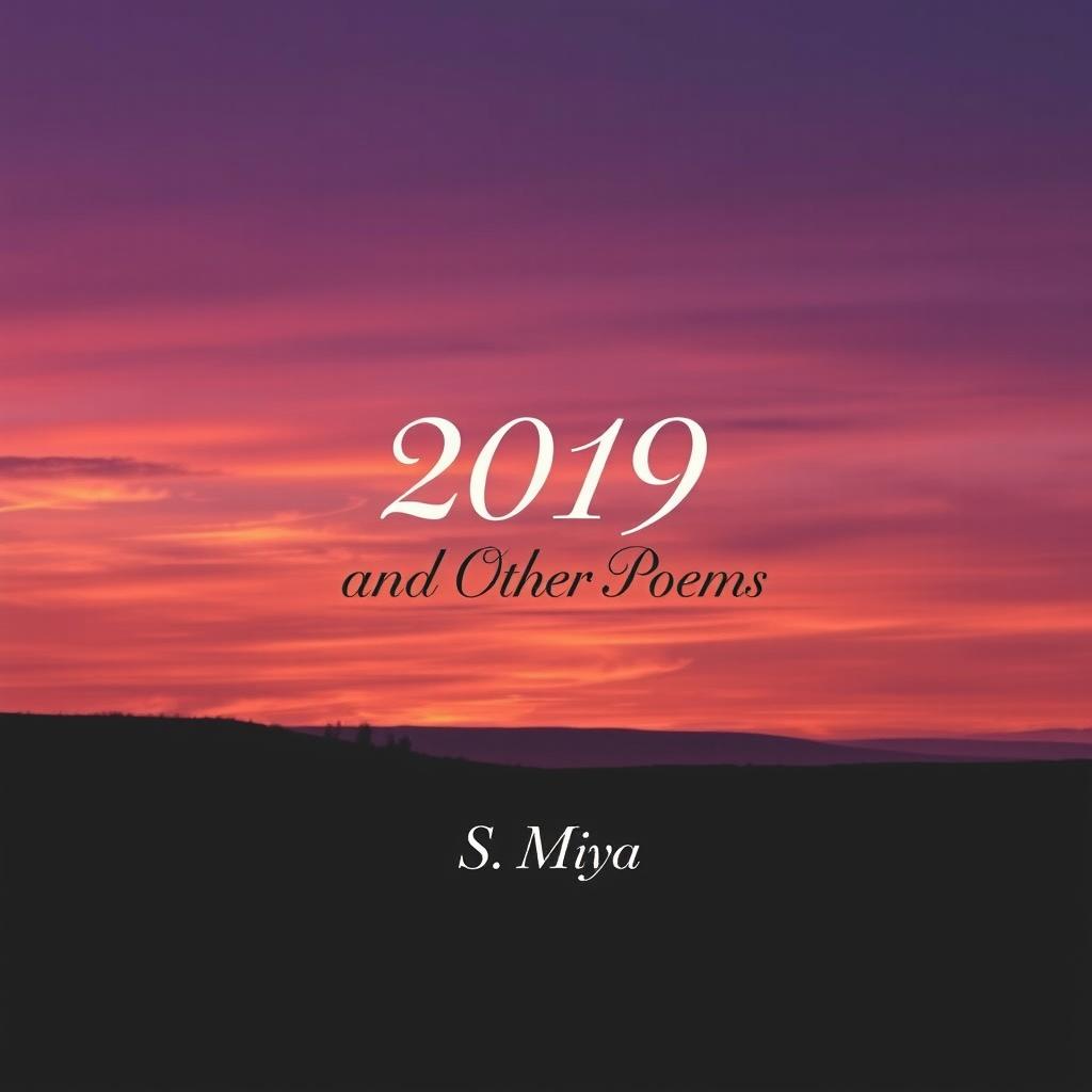 A beautifully designed cover for a poetry book titled '2019 and Other Poems' by the author S Miya