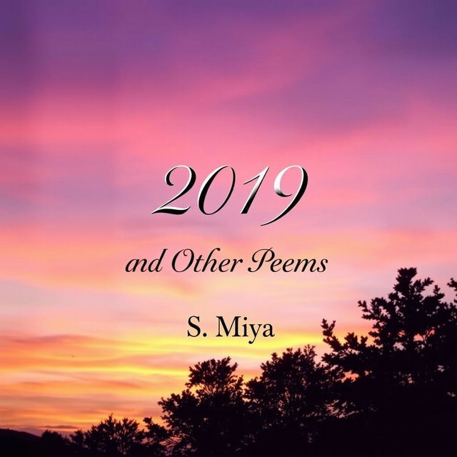 A beautifully designed cover for a poetry book titled '2019 and Other Poems' by the author S Miya