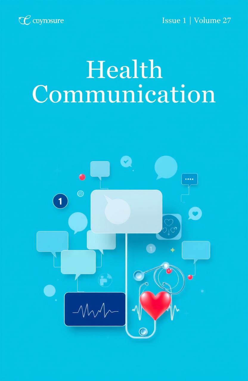 A professional A4 cover page design for a journal titled 'Health Communication'