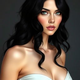 Seraphina Leclair Vandeleur, a stunning woman with a classic European face, embodying both strength and softness