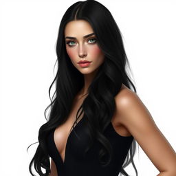 Seraphina Leclair Vandeleur, a captivating woman with a classic European face that combines strength and softness