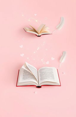 A soft pastel blush pink background designed for a romantic comedy cover