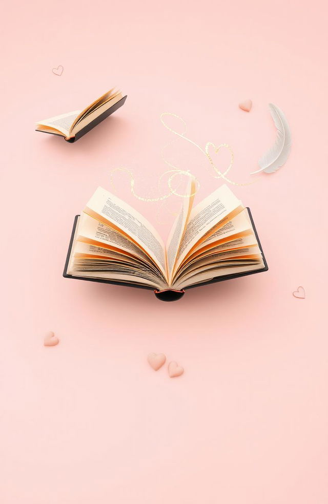 A soft pastel blush pink background designed for a romantic comedy cover