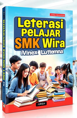 Cover design for the book titled 'Leterasi Pelajar SMK Wira Utama' by JURSA, featuring an inspiring and modern aesthetic