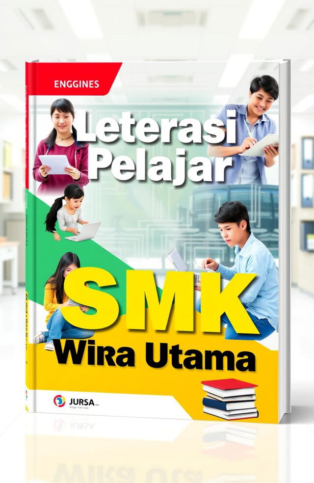 Cover design for the book titled 'Leterasi Pelajar SMK Wira Utama' by JURSA, featuring an inspiring and modern aesthetic