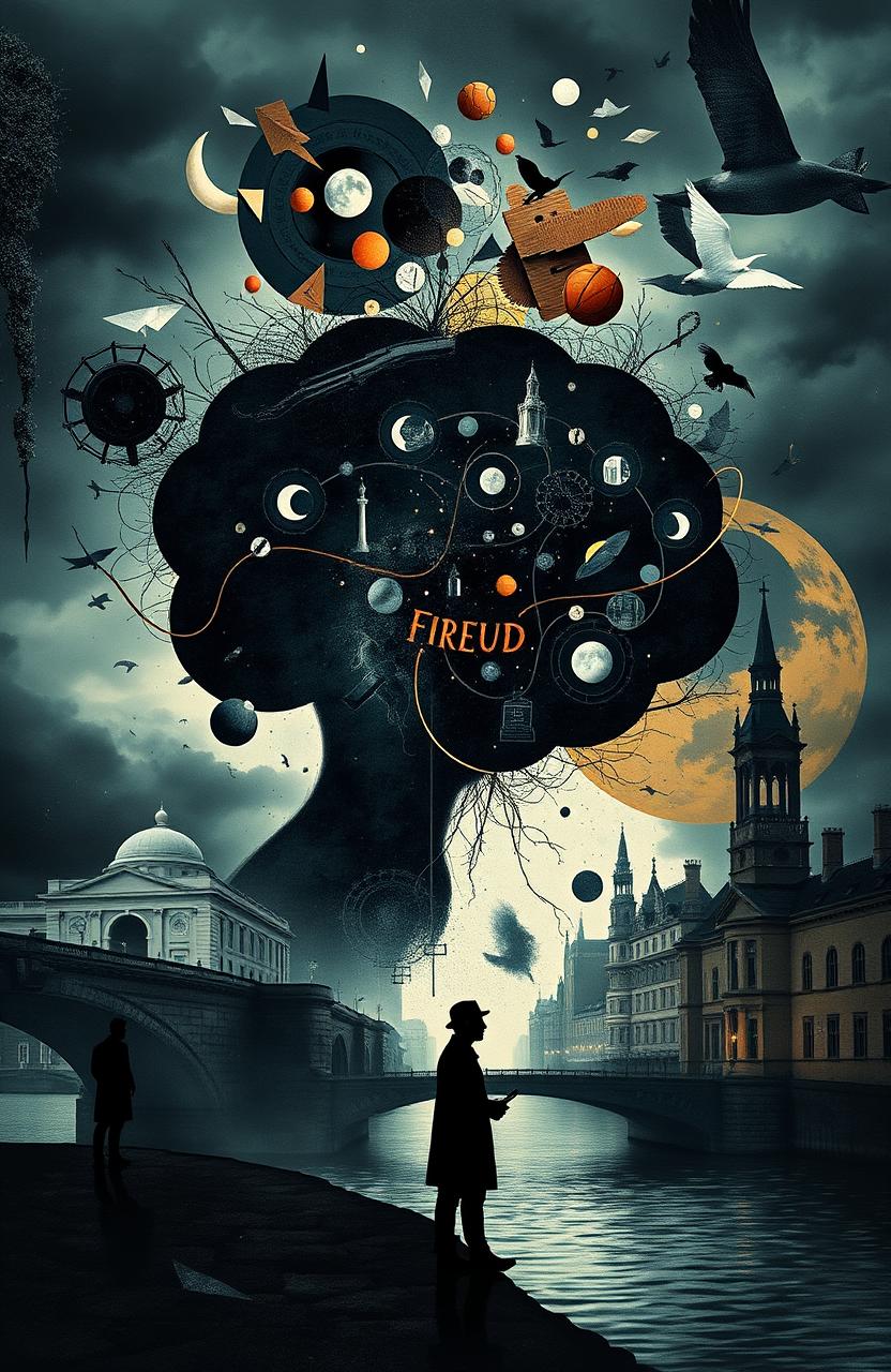 An artistic depiction of the theme of moral paralysis in James Joyce's "Dubliners", focusing on a Freudian exploration