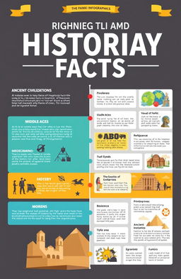 A visually striking and informative infographic that presents significant historical facts in a concise and engaging manner