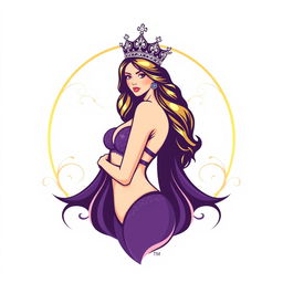 An eye-catching and attractive logo featuring a beautiful queen-like woman, elegantly dressed in luxurious lingerie