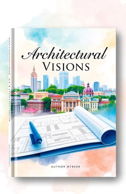 A stunning book cover design focused on architecture design, featuring a blend of classical and modern architectural elements