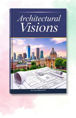 A stunning book cover design focused on architecture design, featuring a blend of classical and modern architectural elements