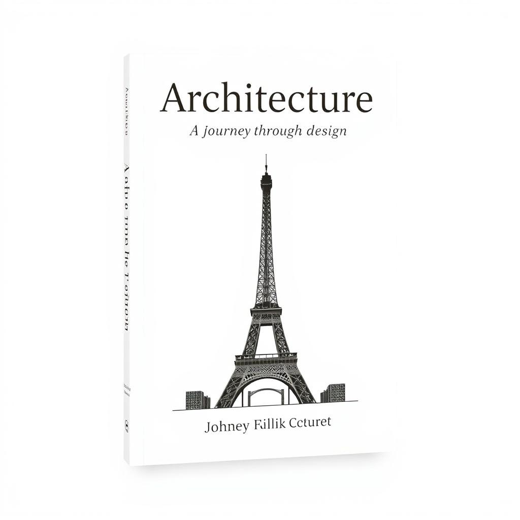 A simple yet elegant book cover focused on architecture, showcasing a clean design with a minimalist aesthetic