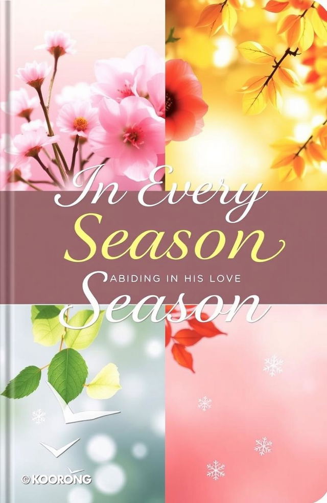 A beautifully designed cover for a 30-day women's daily devotional titled 'In Every Season: Abiding in His Love Through Every Season of Life'