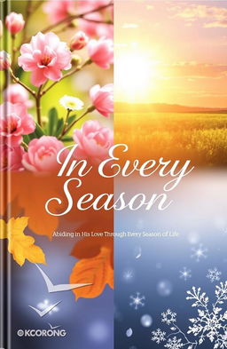 A beautifully designed cover for a 30-day women's daily devotional titled 'In Every Season: Abiding in His Love Through Every Season of Life'
