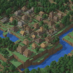 Modify the existing Minecraft world image to include numerous intricate Minecraft villages with distinct buildings, crops, and villagers going about their daily routines.