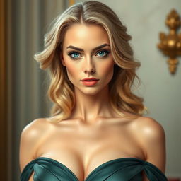 Seren Odette Beaumont, a striking and elegant woman radiating an aura of wealth and power