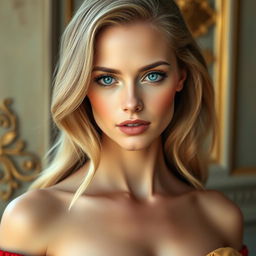 Seren Odette Beaumont, a striking and elegant woman radiating an aura of wealth and power