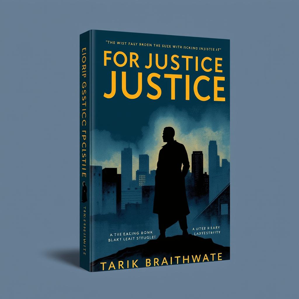 A striking book cover design for a related book titled "For Justice" by Tarik Braithwaite