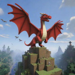 Create an epic scene in the Minecraft world, where Steve summons 10,000 dragons soaring majestically in the sky above, ready to assist in his battle against the zombie horde.