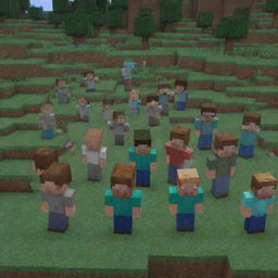 Alter the Minecraft scene to capture a moment of profound sadness: upon hearing the news of Steve's passing, the villagers are shown in a state of mourning, tears streaming down their pixelated faces.