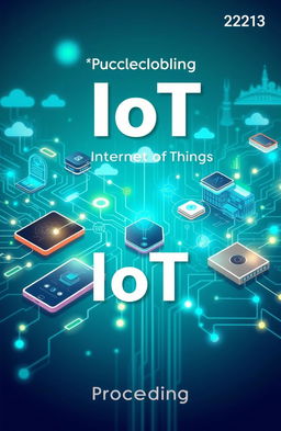 A proceedings cover design centered around the theme of IoT (Internet of Things)