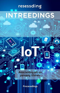 A proceedings cover design centered around the theme of IoT (Internet of Things)