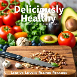 A vibrant and inviting cookbook cover designed for combating high blood pressure