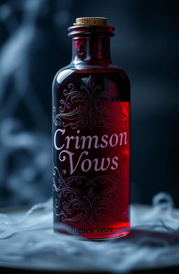 A mystical blood vial featuring intricate, ornate designs engraved into the glass