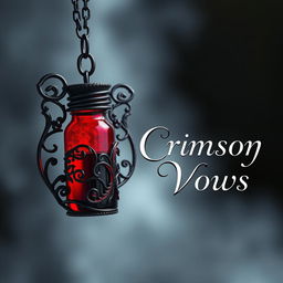 A stunning blood vial necklace featuring intricate, ornate designs that wrap around the vial, creating a visually captivating accessory