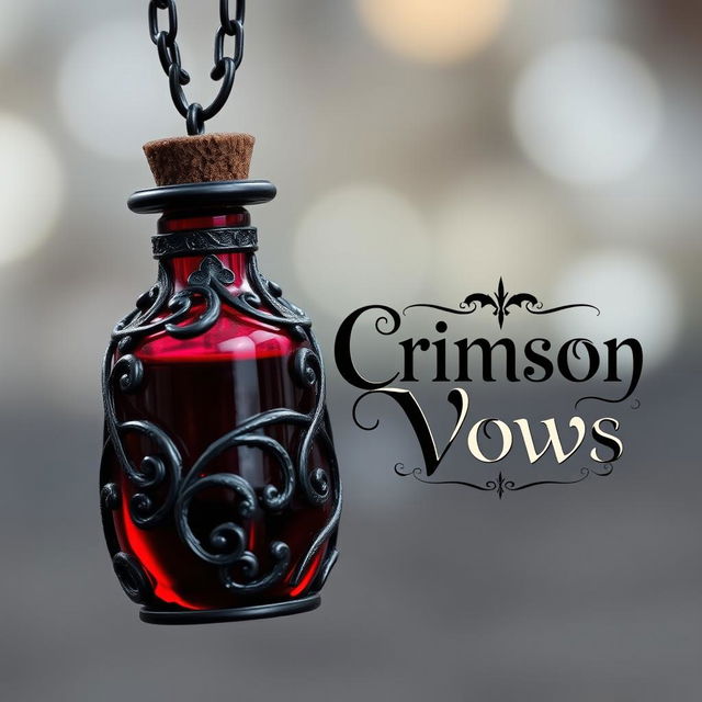 A stunning blood vial necklace featuring intricate, ornate designs that wrap around the vial, creating a visually captivating accessory