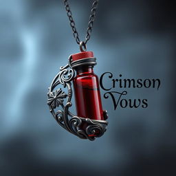 An exquisite blood vial necklace, showcasing stunning intricate designs that wrap around a beautifully crafted vial