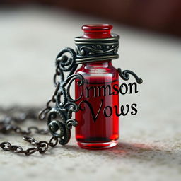 An exquisite blood vial necklace, showcasing stunning intricate designs that wrap around a beautifully crafted vial