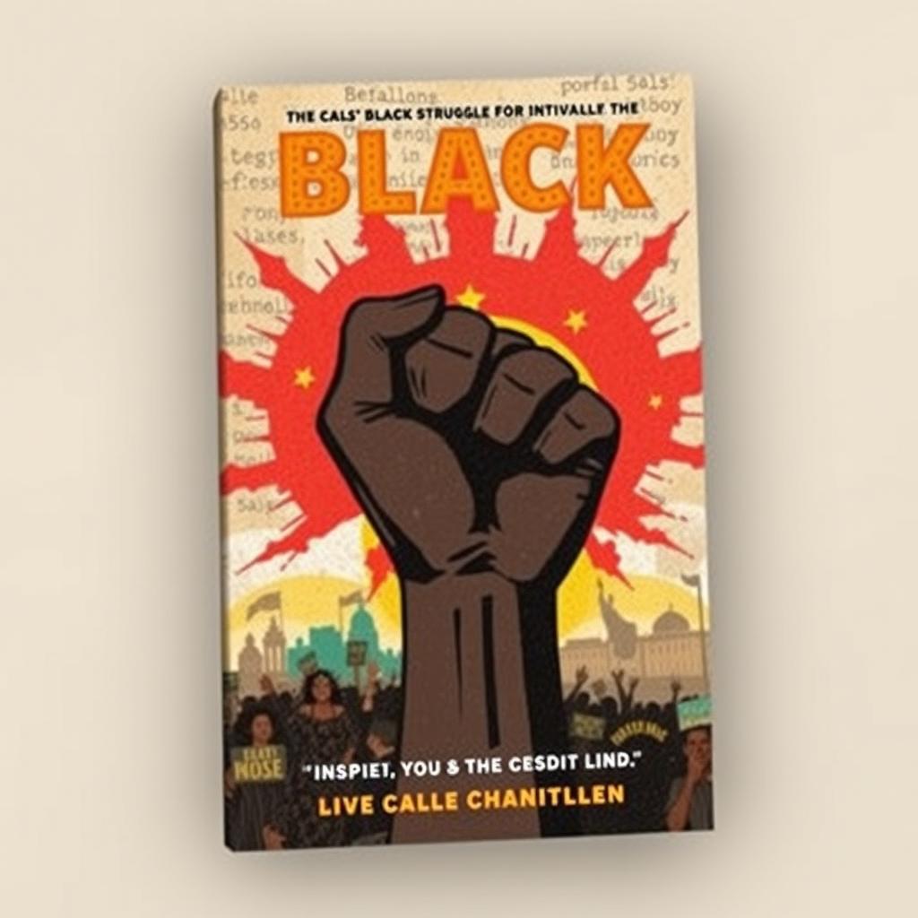 A powerful and evocative book cover that captures the essence of the black struggle for equality and justice