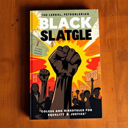 A powerful and evocative book cover that captures the essence of the black struggle for equality and justice
