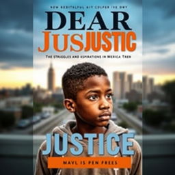 A powerful and thought-provoking book cover for 'Dear Justice'