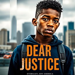 A powerful and thought-provoking book cover for 'Dear Justice'