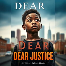 A powerful and thought-provoking book cover for 'Dear Justice'