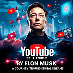 A cinematic poster for a movie titled 'YouTube by Elon Musk'