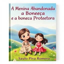 A captivating children's book cover for 'A Menina Abandonada e a Boneca Protetora' by Saulo Piva Romero