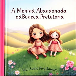 A captivating children's book cover for 'A Menina Abandonada e a Boneca Protetora' by Saulo Piva Romero