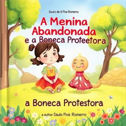 Uma capa de livro infantil intitulada 'A Menina Abandonada e a Boneca Protetora', de autoria de Saulo Piva Romero