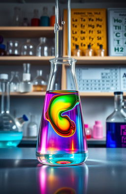 A visually stunning representation of chemical equilibrium in a laboratory setting