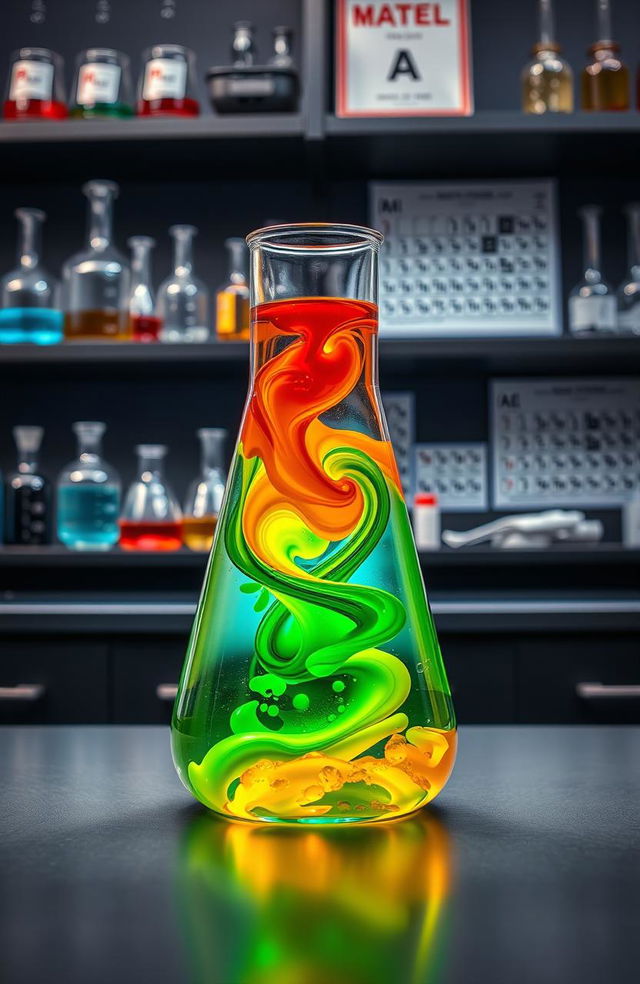 A visually stunning representation of chemical equilibrium in a laboratory setting