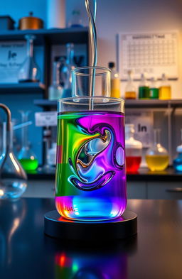 A visually stunning representation of chemical equilibrium in a laboratory setting