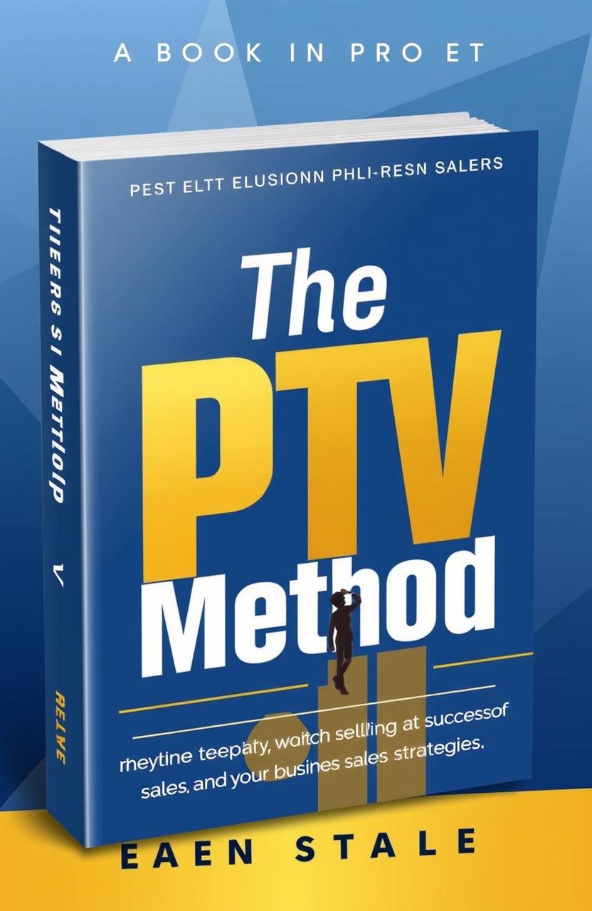 A visually engaging cover design for a sales book titled 'The PTV Method'