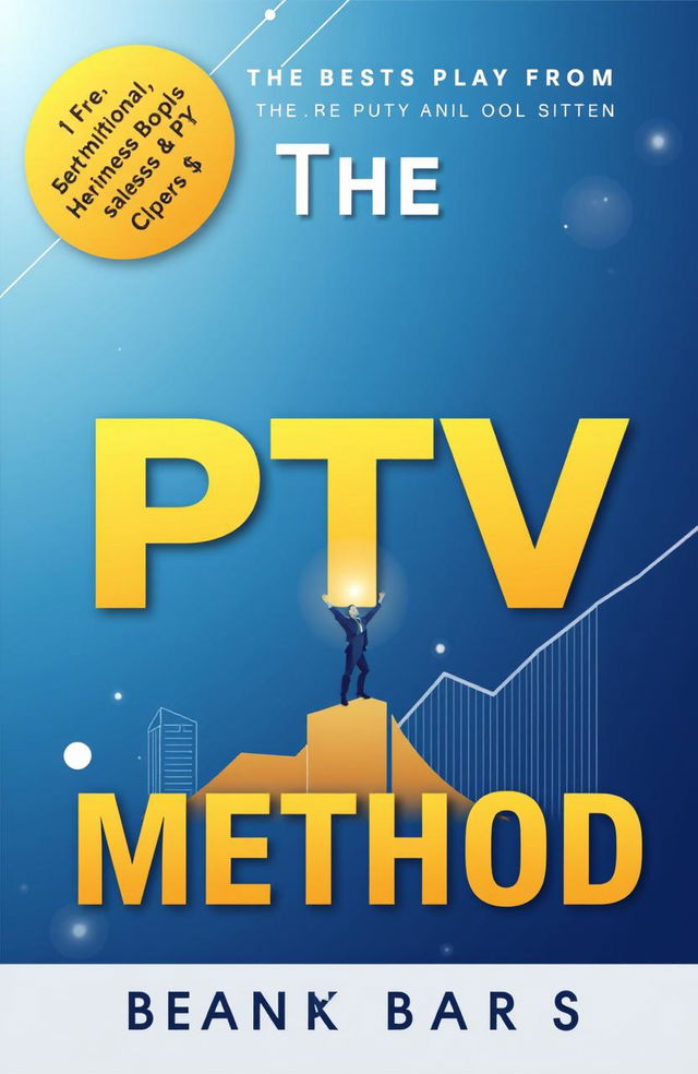 A visually engaging cover design for a sales book titled 'The PTV Method'