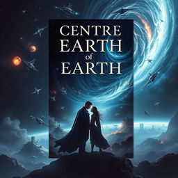 A captivating book cover design for 'Centre of Earth' by loverivs, blending space themes with elements of romance and horror