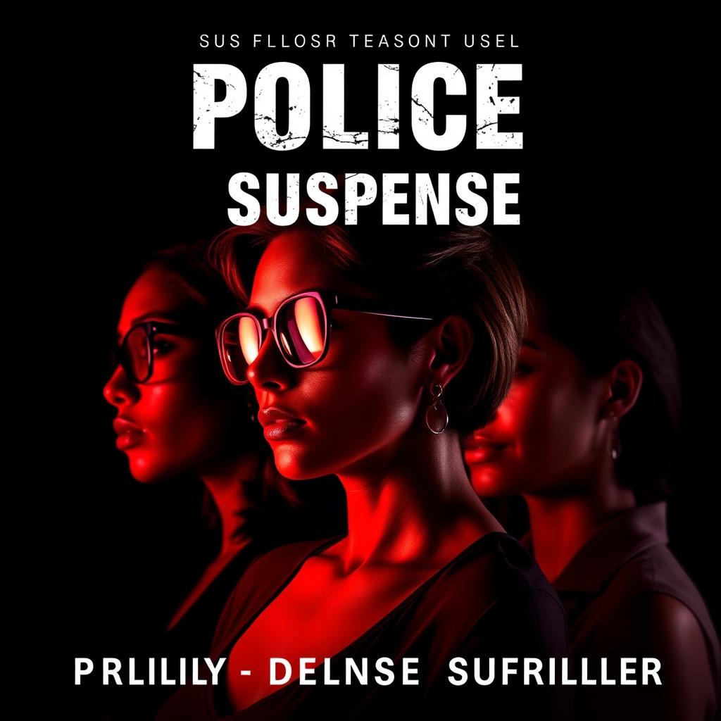 A thrilling police suspense cover featuring three black women in profile, against a dark background