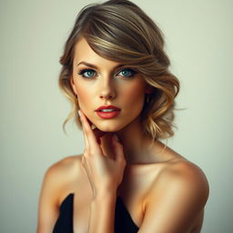 A tastefully artistic representation of Taylor Swift, capturing her essence and beauty in a sophisticated manner