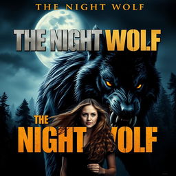 A cinematic movie poster featuring a young woman with long flowing hair, standing confidently beside a massive black and grey werewolf that appears aggressive and fierce