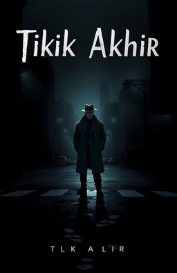 A digital art illustration for a fictional detective story titled "Titik Akhir" (The Final Point)